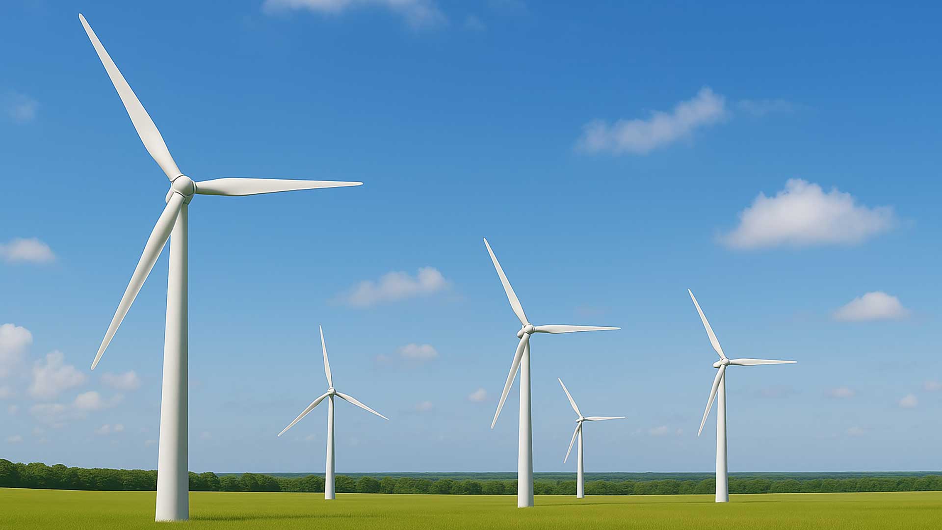 paisagem com ventoinhas eólicas